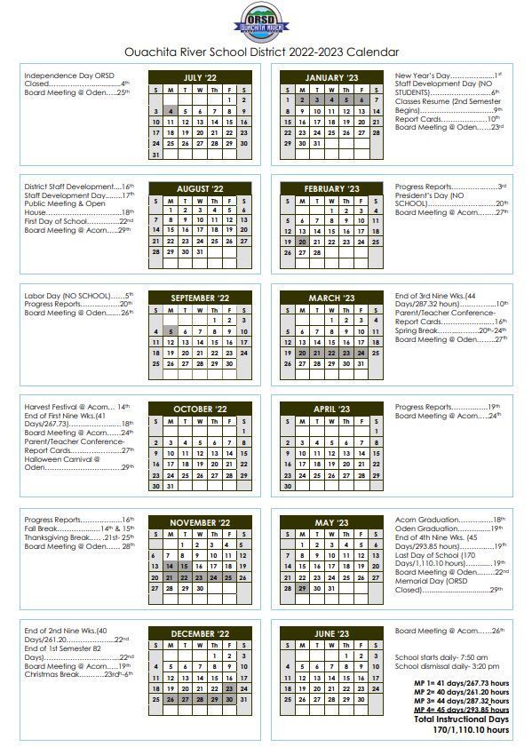 ORSD Calendar 2022-2023 Year