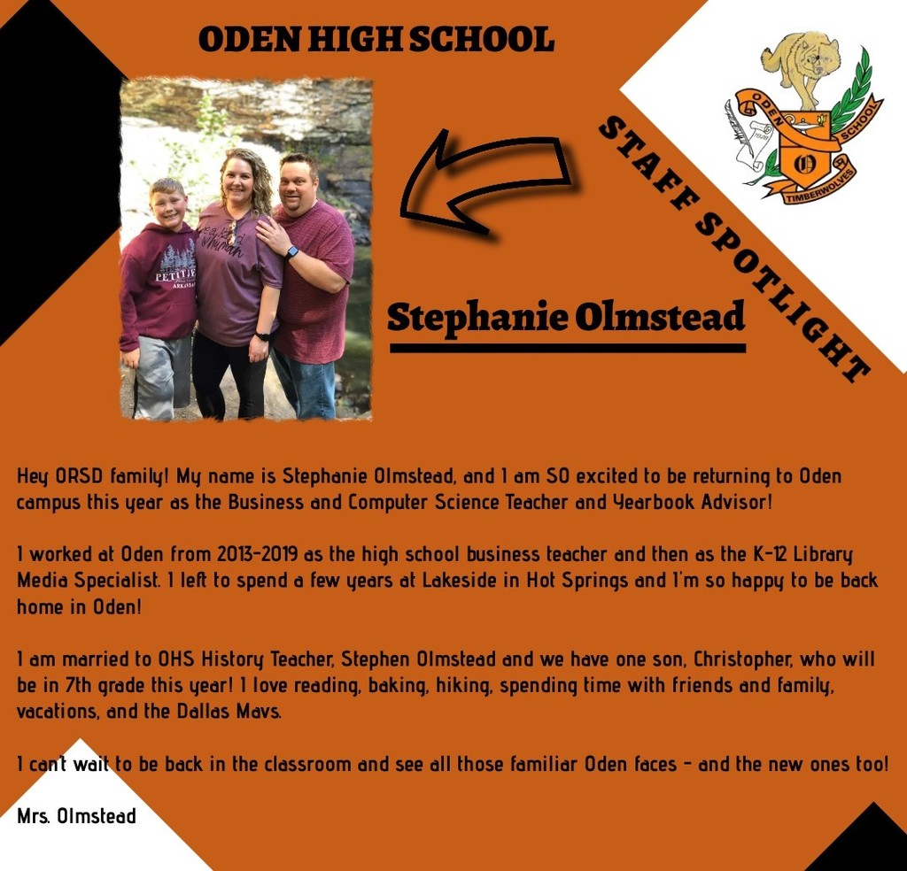 Meet YOUR Oden Timberwolf Family - Stephanie Olmstead!