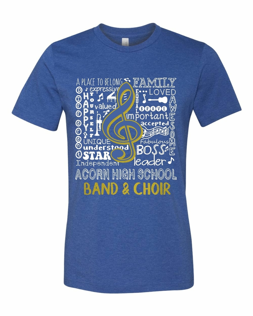 2019 - 2020 Band & Choir T-shirt. 